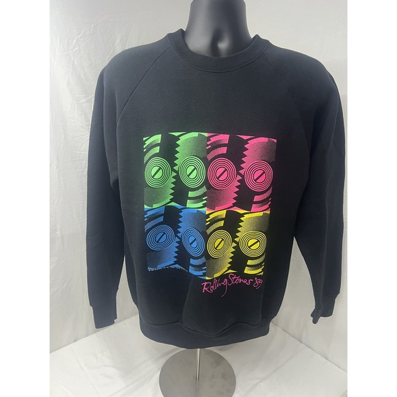 Vintage 1989 Rolling Stones Steelwheels Tour Pull Over Crewneck Sweatshirt Sz L